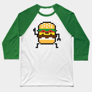 8 Bit Burger Baseball T-Shirt